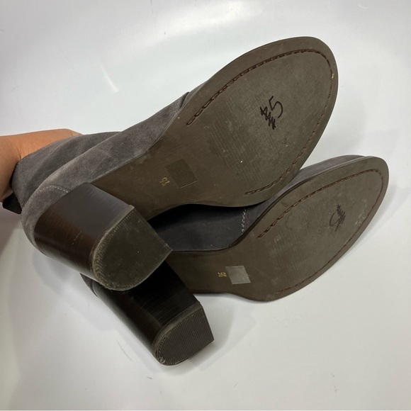 Seychelles Anthropologie Brand gray suede leather heel lace up booties size 9.5 - Picture 9 of 11